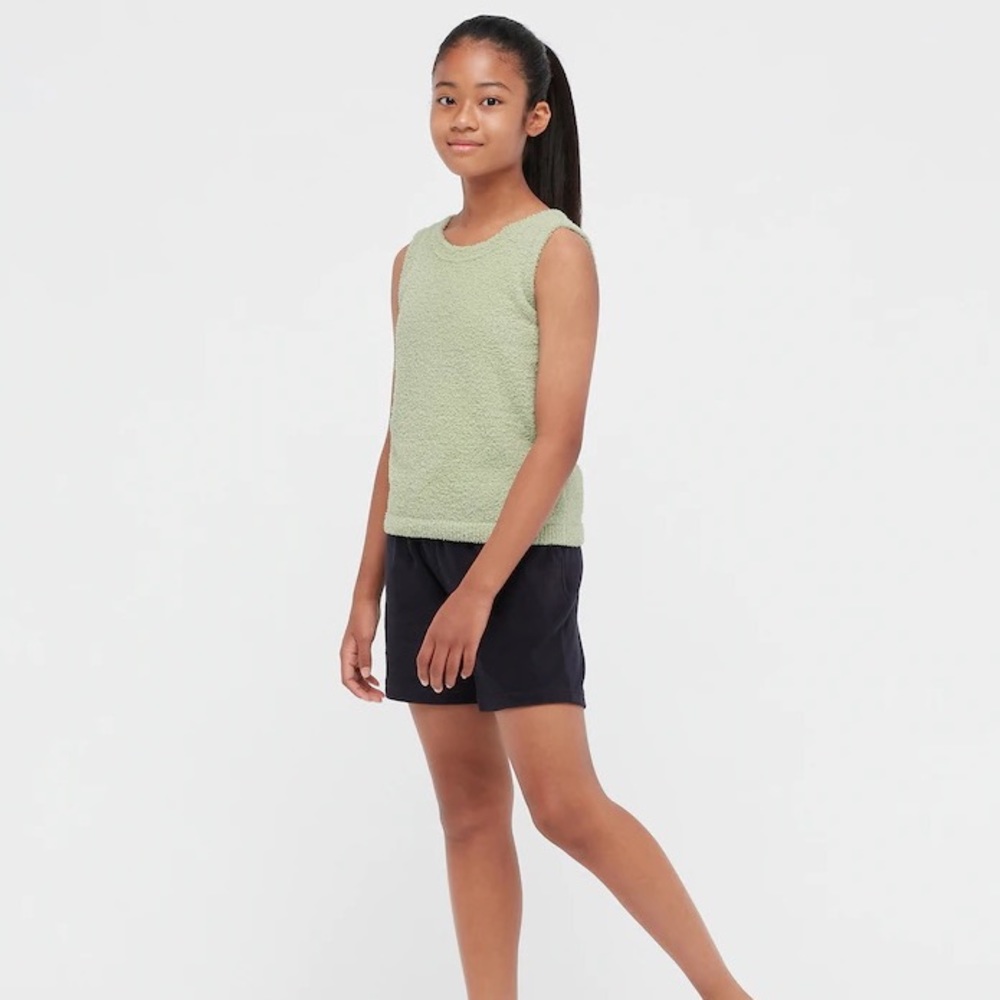 Green fluffy tank top